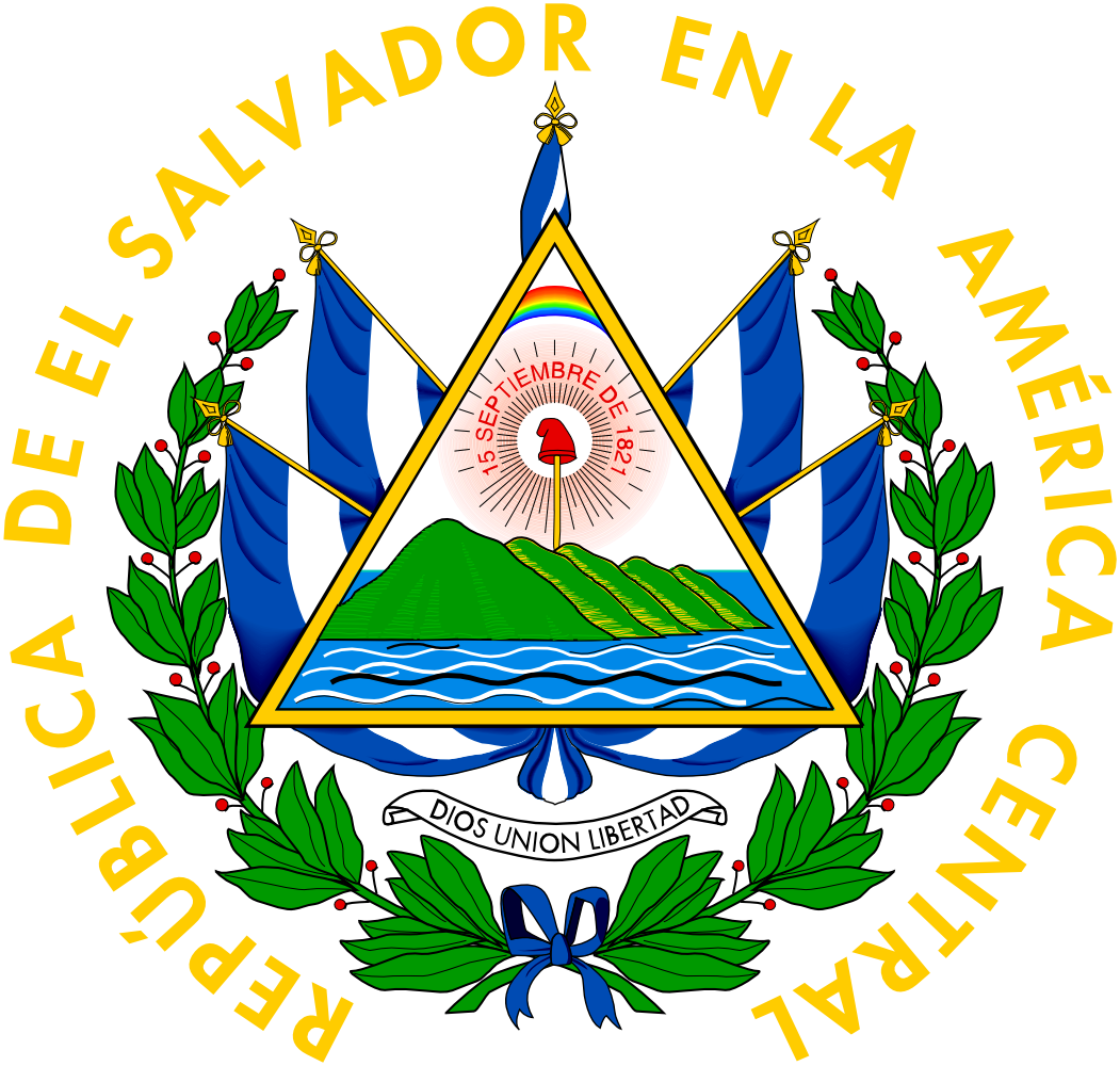 萨尔瓦多国旗,蓝色代表海洋,白色代表和平萨尔瓦多共和国(西班牙语