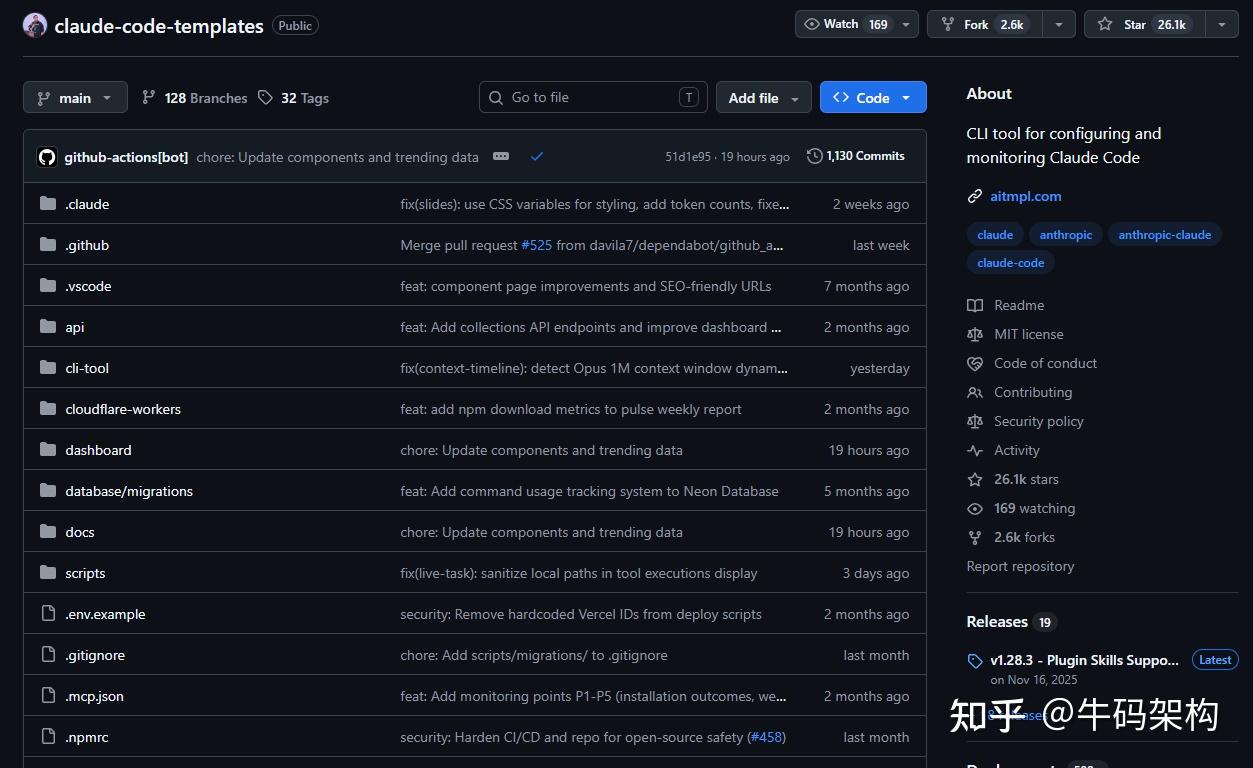 GitHub 26k 星标!ClaudeCode Templates:一行命令搞定各种配置!赶紧码住! - 知乎