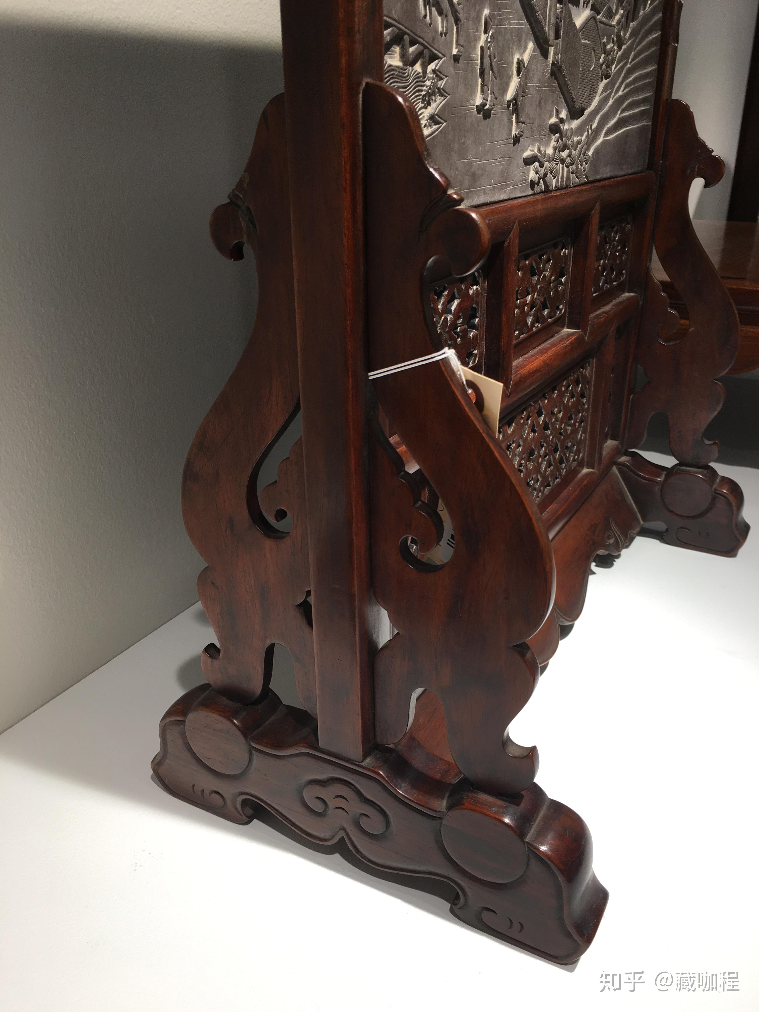 春节国外海淘去,无框端石面黄花梨小插屏