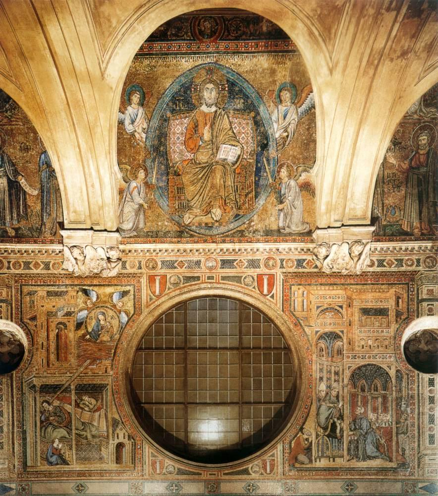 罗马马杰奥尔圣母堂圣母玛利亚大教堂金碧辉煌的马赛克壁画旧约故事