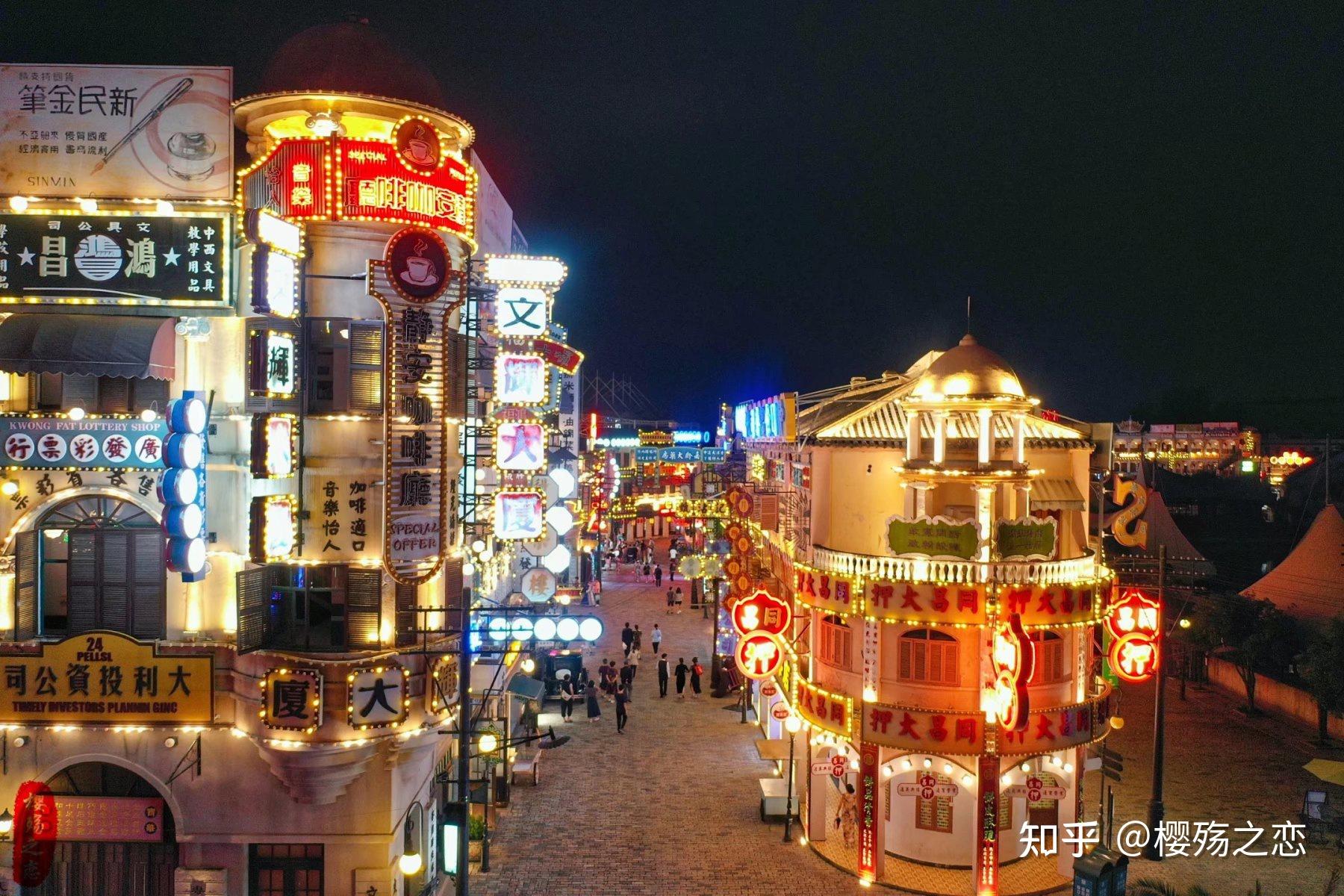 广州街占地面积300多亩,生动形象地再现了鸦片战争前后广州的市井风貌
