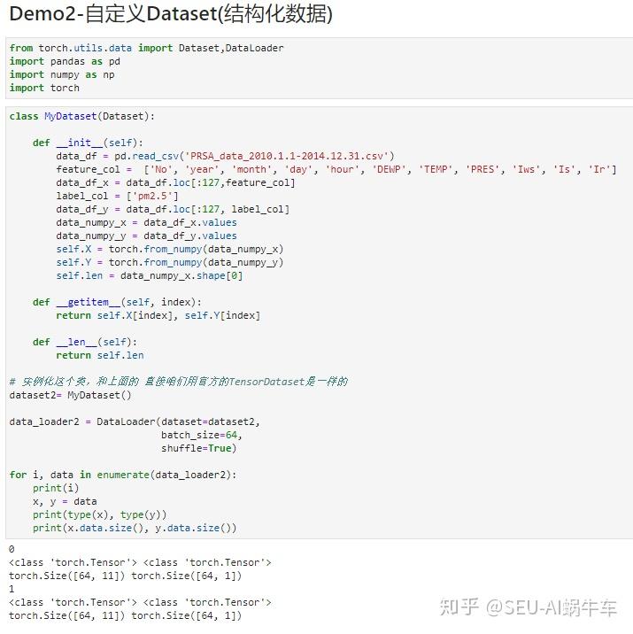  pytorch dataset dataloader 