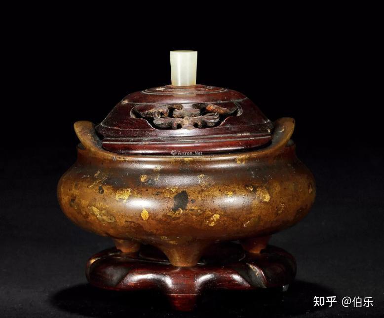 古香炉，古董，「大明宣德互部侍朗趙仲之監製」在銘，旧家藏出。 农村收来老老铜香炉纯紫铜双凤大明宣德款熏香炉古董