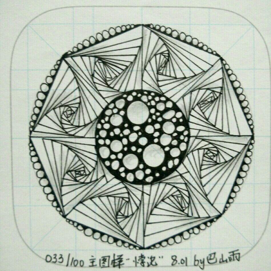 033041每天手绘一张圆形禅绕画