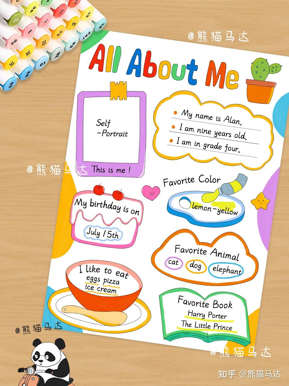 all about me 英语自我介绍手抄报197🛩️