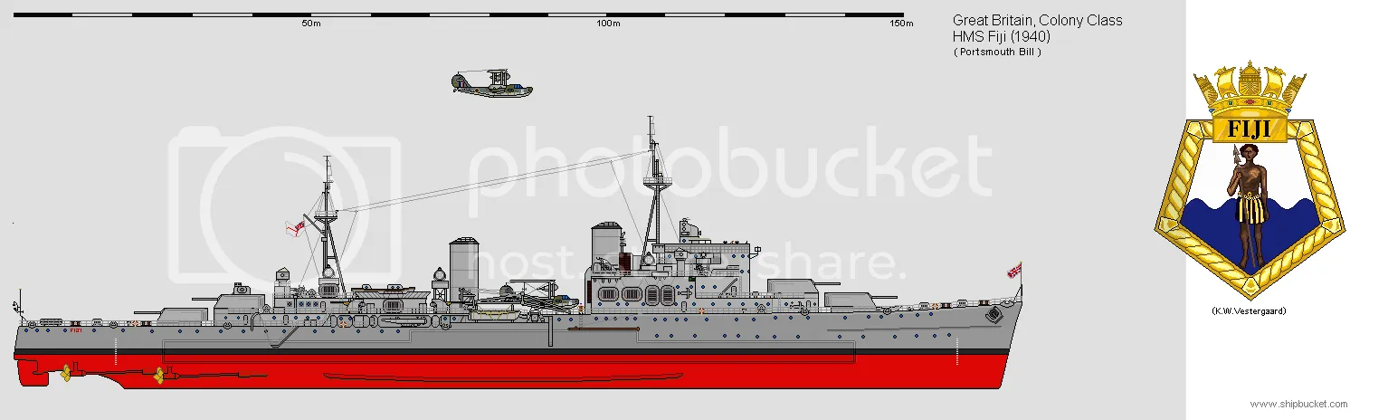架空英国海军斐济级巡洋舰防空导弹改造