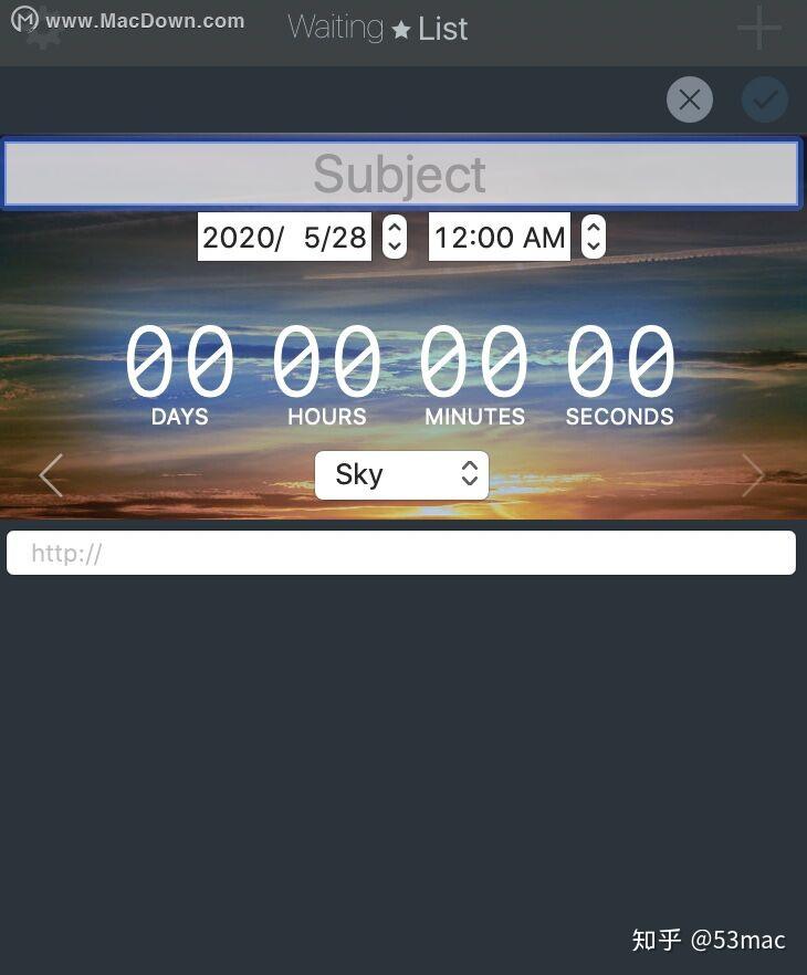 waitinglistformac美丽小巧的倒计时软件
