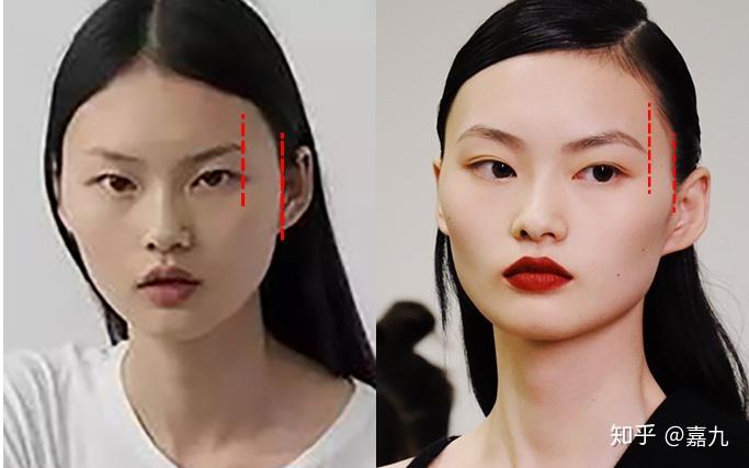 我们要明白,大脸很多时候其实是相对的大,五官紧凑使脸上留白太多显得