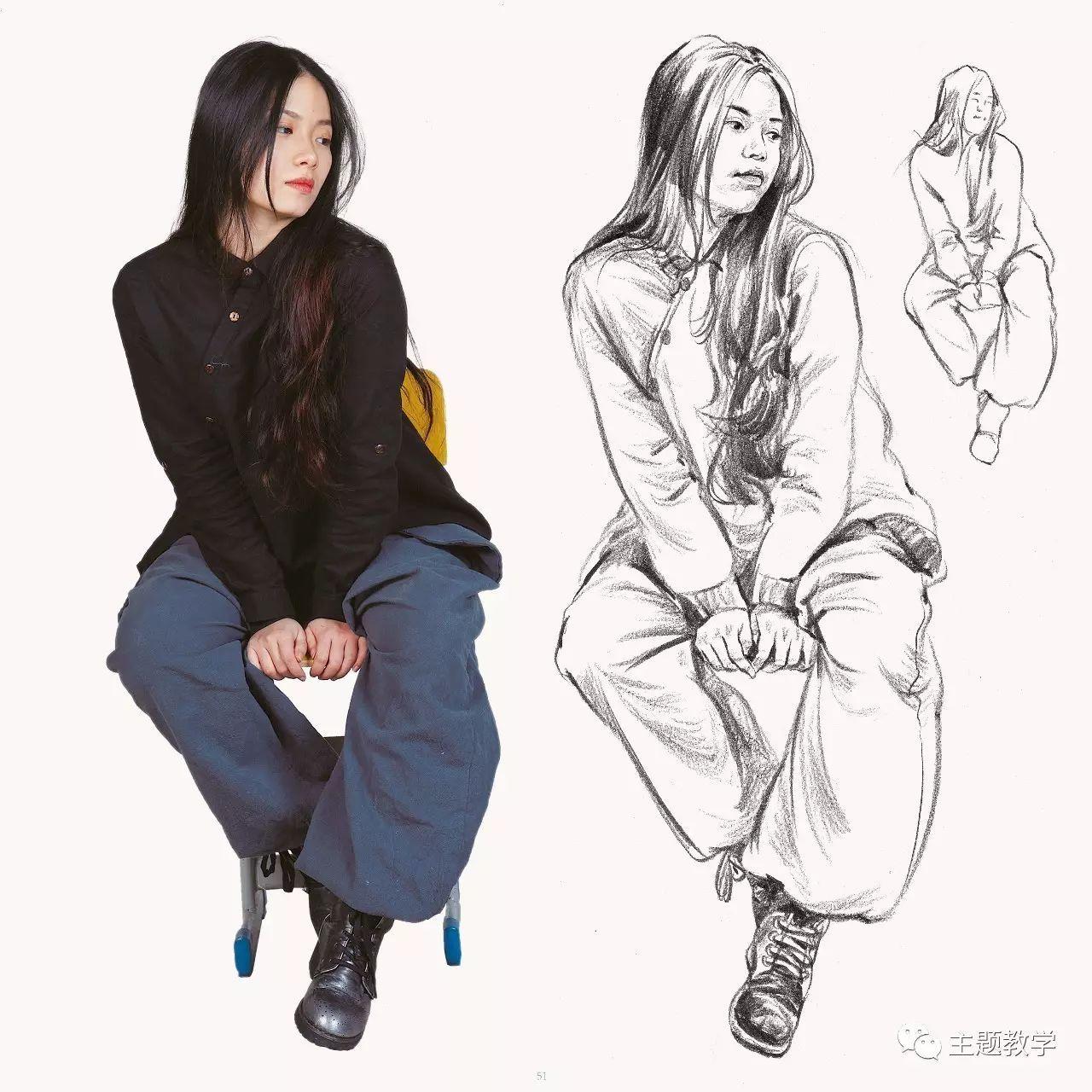 美术集人物速写教程这些姿势你都能画出来吗