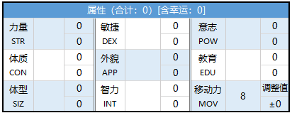 coc跑团属性对照表图片