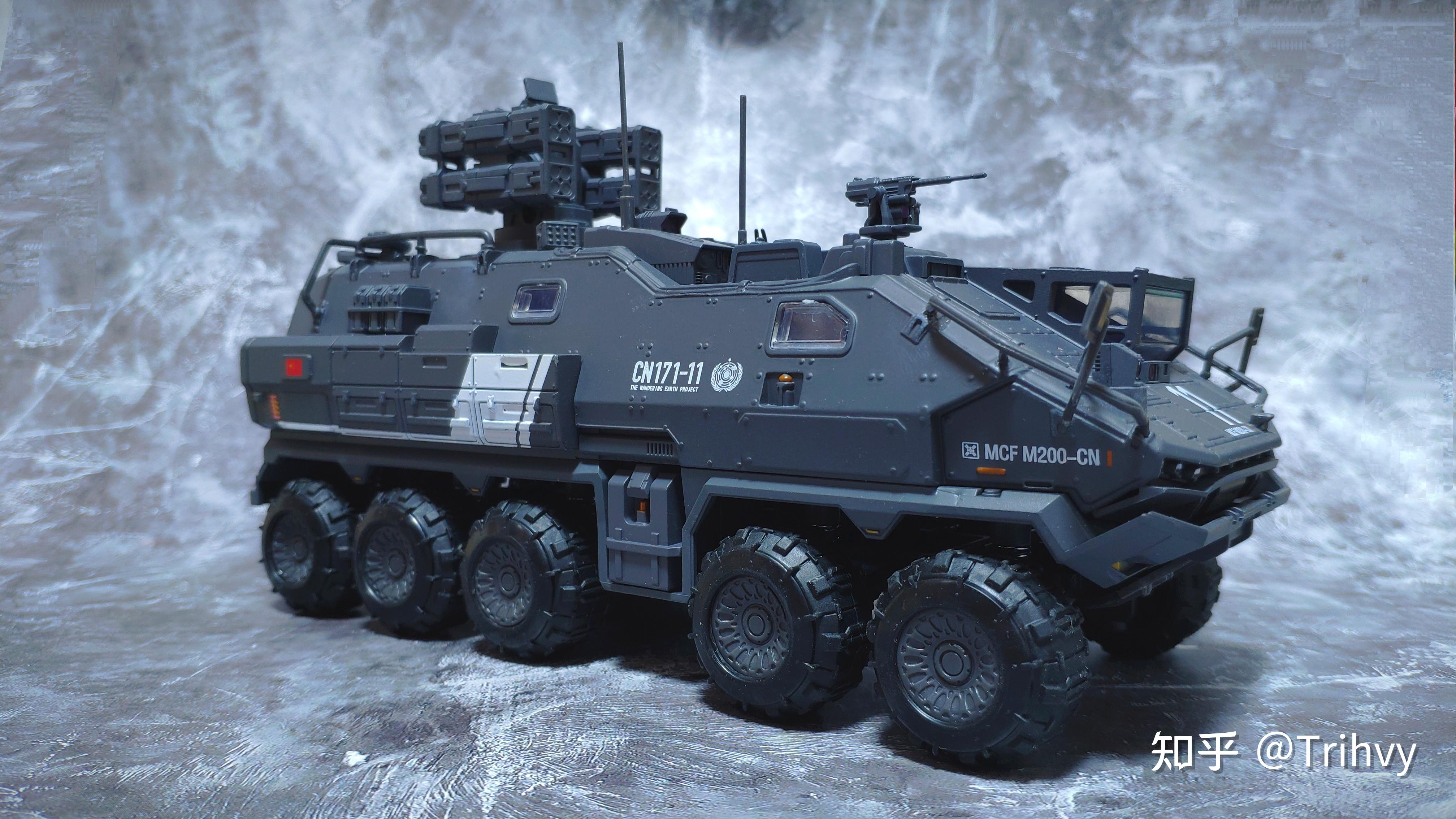 末世科幻,《流浪地球》正版车模,cn171装甲运兵车火力全开