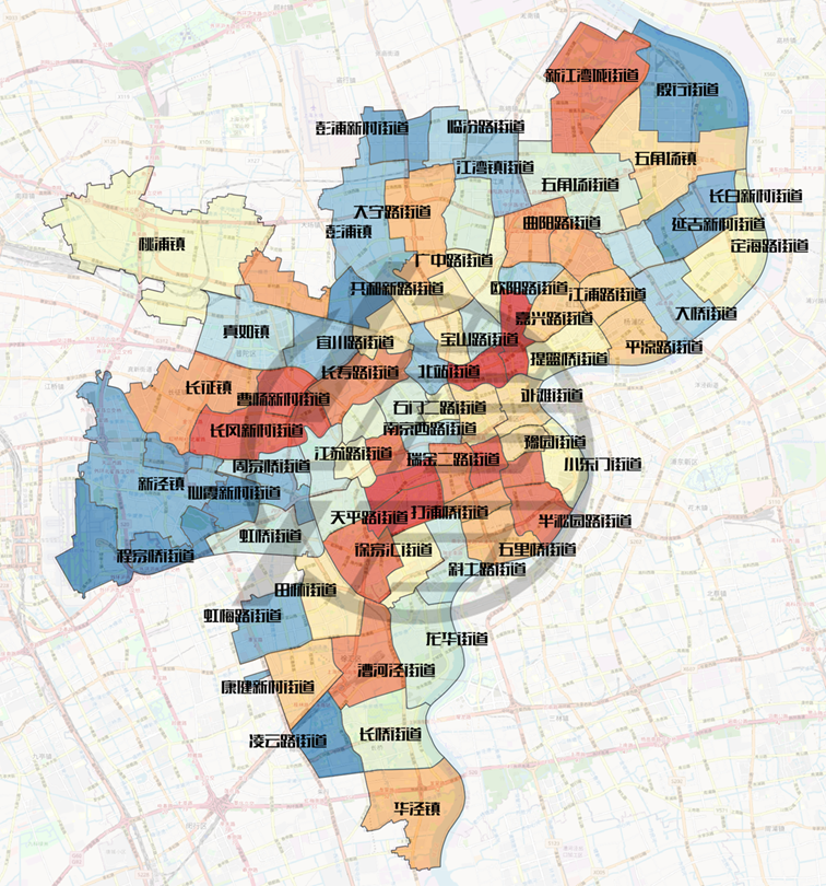 我们还将上海房价的"回血"程度细化到了每一个板块,希望让大家能够