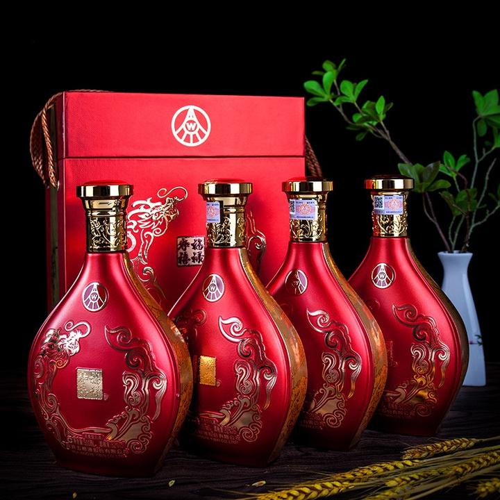 五粮液 五粮液福禄寿禧龙凤52度500ml浓香型白酒4瓶礼