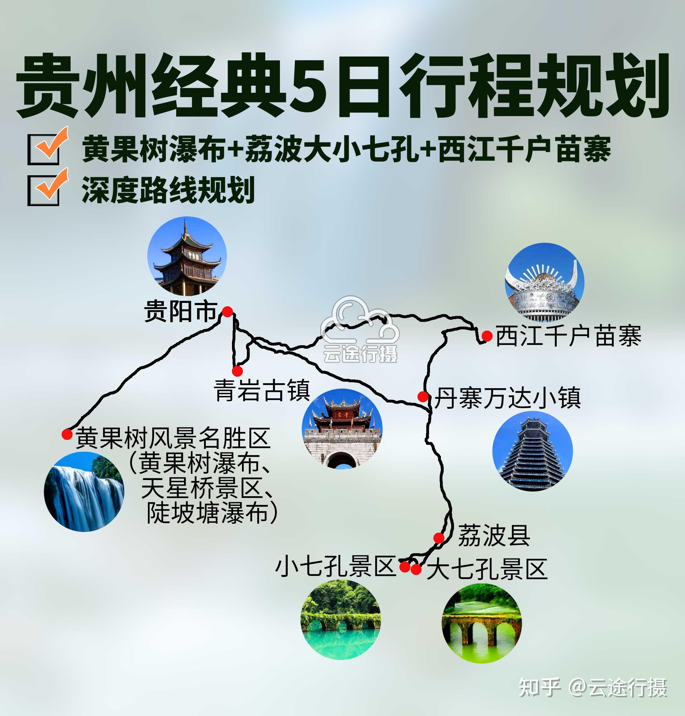 丹寨万达小镇等多个特色景区,包含贵州包车定制游行程规划及旅游路线