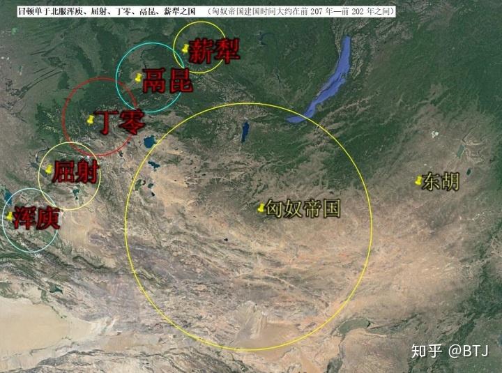 冒顿单于北服"五国"地理位置,语属 知乎