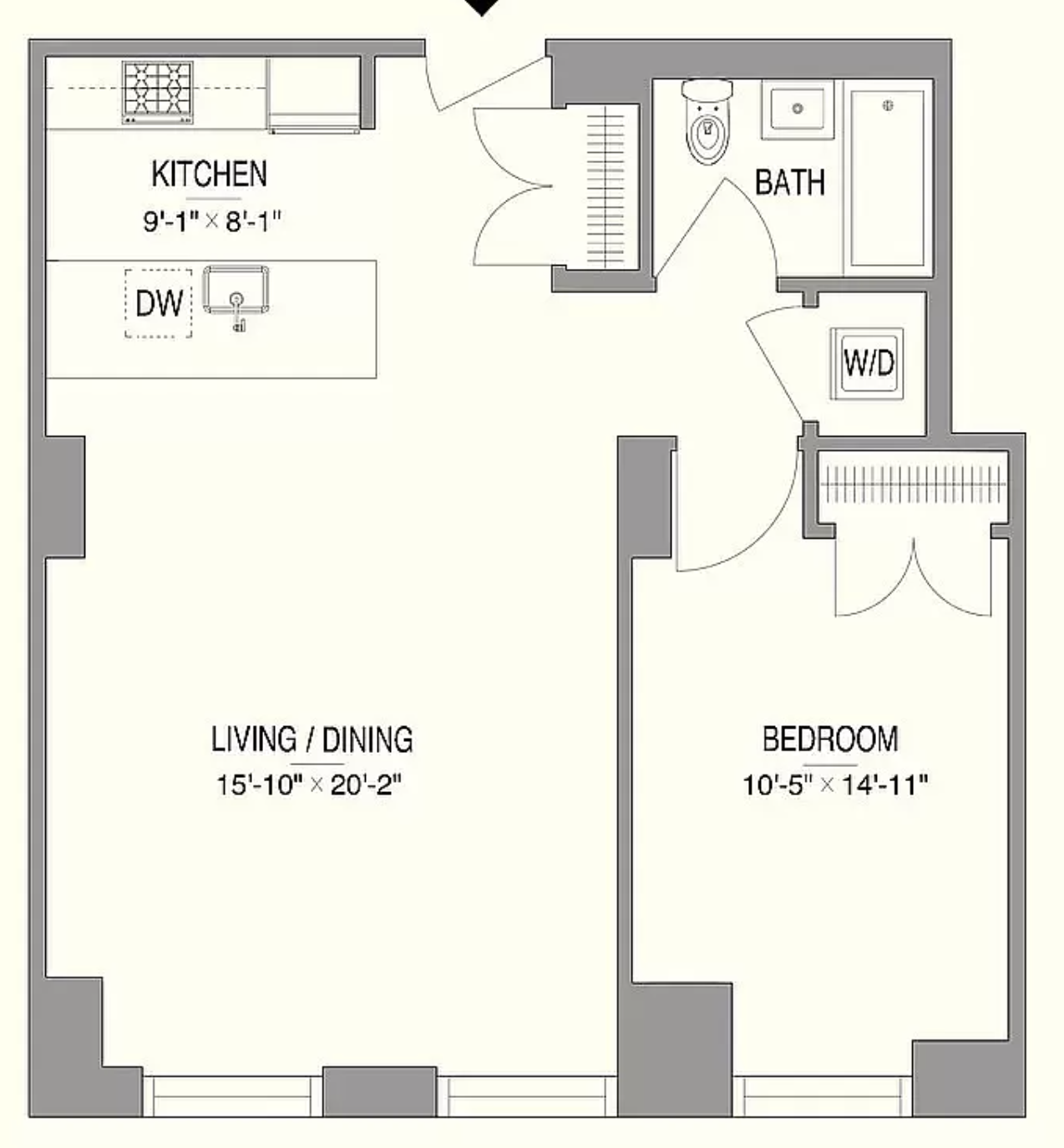 曼哈顿中城南熨斗区55w17一卧一卫174万美元