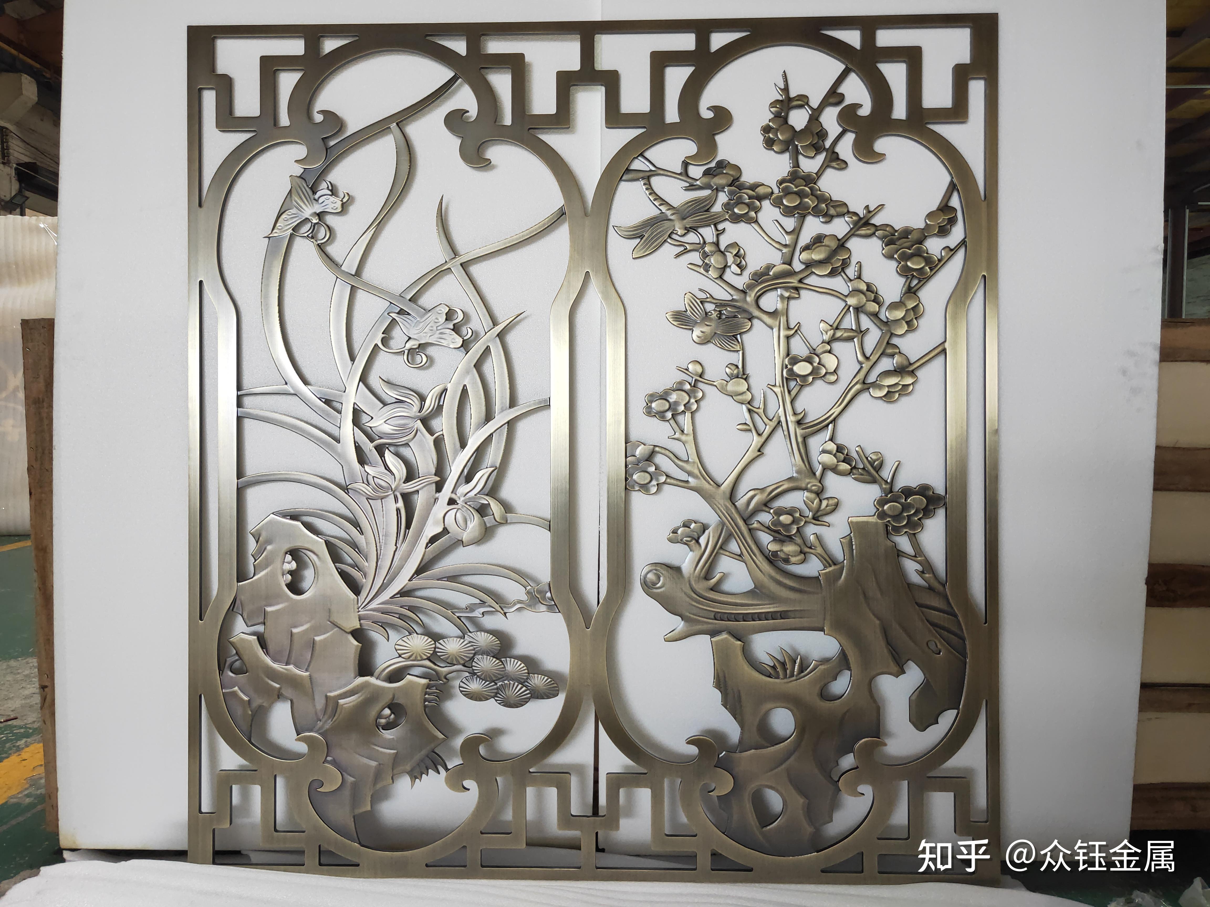 铝板雕刻镂空屏风