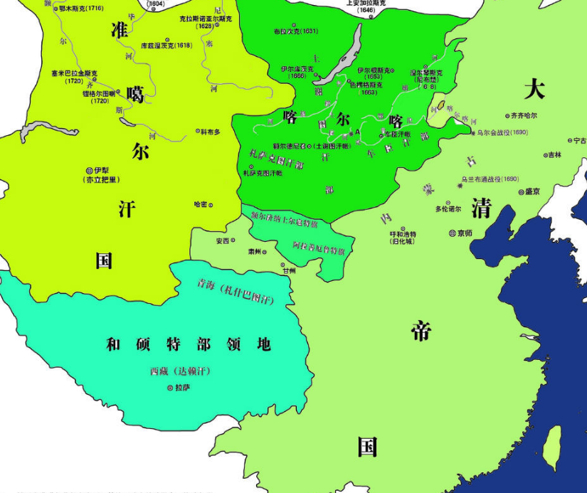 准噶尔汗国地图图片