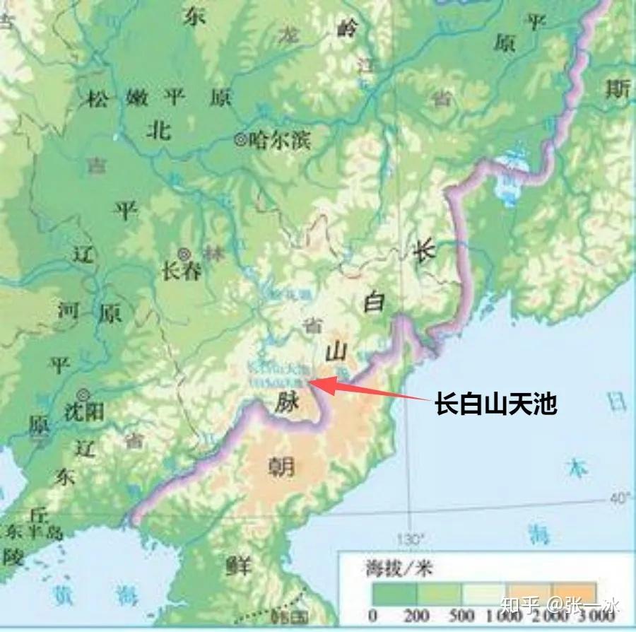 长白山脉地图图片