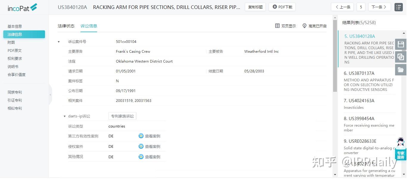 incoPat引入Dartsip全球专利诉讼信息 知乎