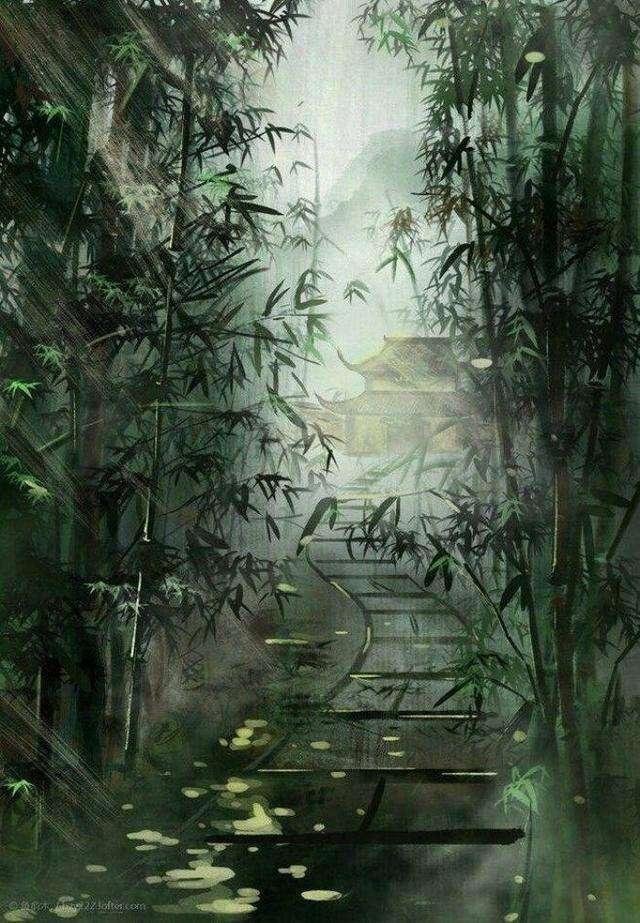 古风风景插画——长歌吟松风,曲尽河星稀.