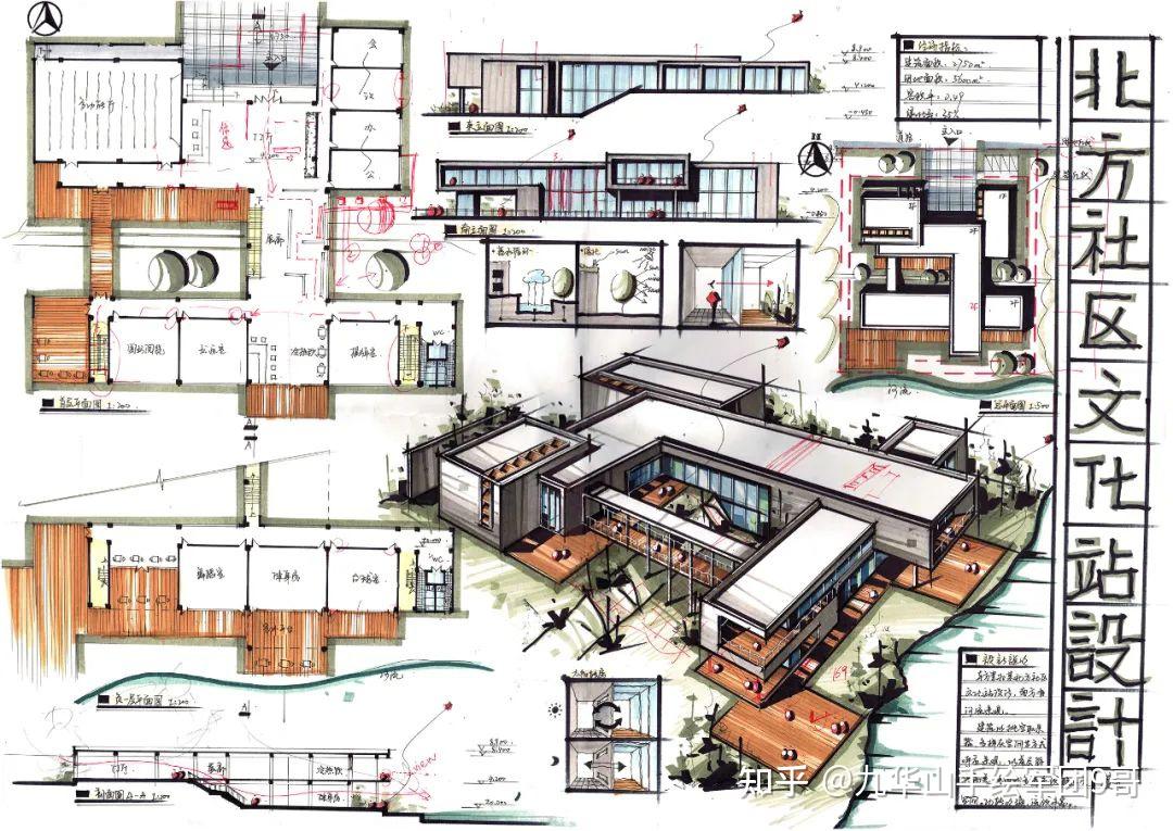 【建筑快题】建筑学考研快题方案之总平,建筑总平的设计表达图解解析 - 知乎