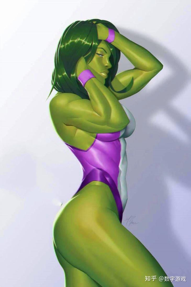 女绿巨人上色后绯红女巫上色前绯红女巫上色后.图片均来自r62的设计