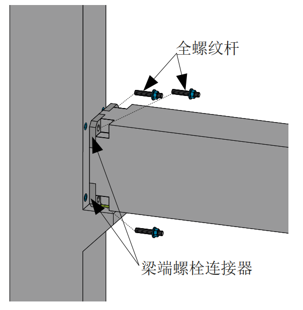 第一步根据图纸上螺栓连接器位置制作定位端板,通过螺栓连接器配套的