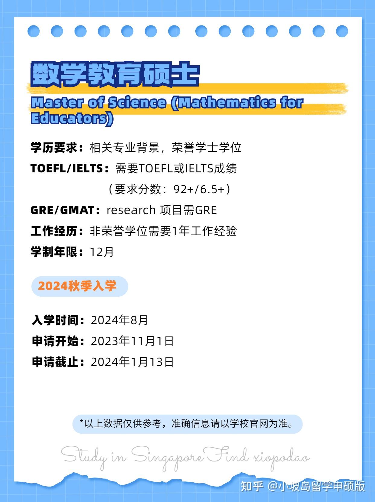 新加坡硕士申请 | 2024年入学,NTU《国立教育学院》 - 知乎