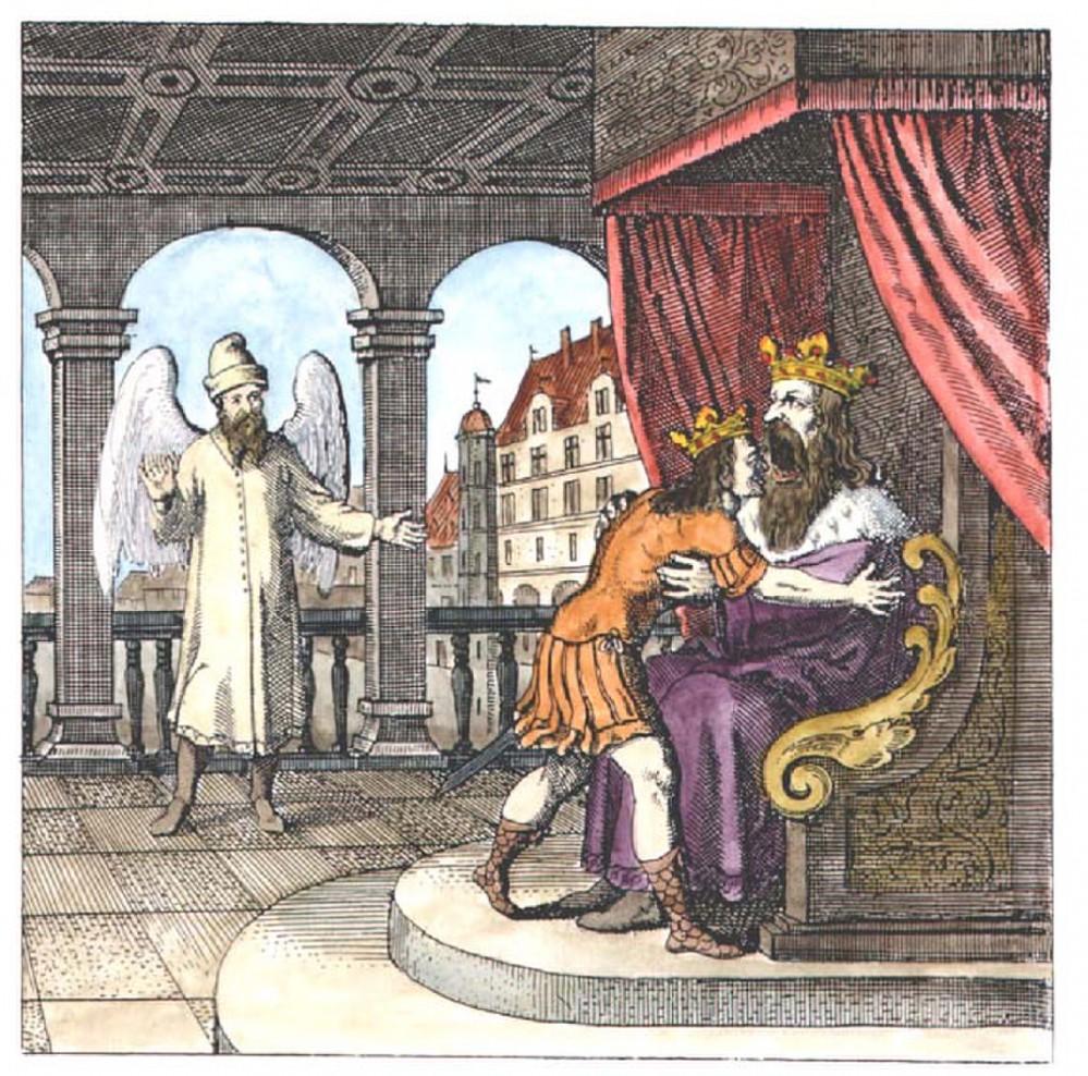 父亲一口将儿子吞入腹中,象征两者的融合,肉体与灵魂融为一体我的儿子