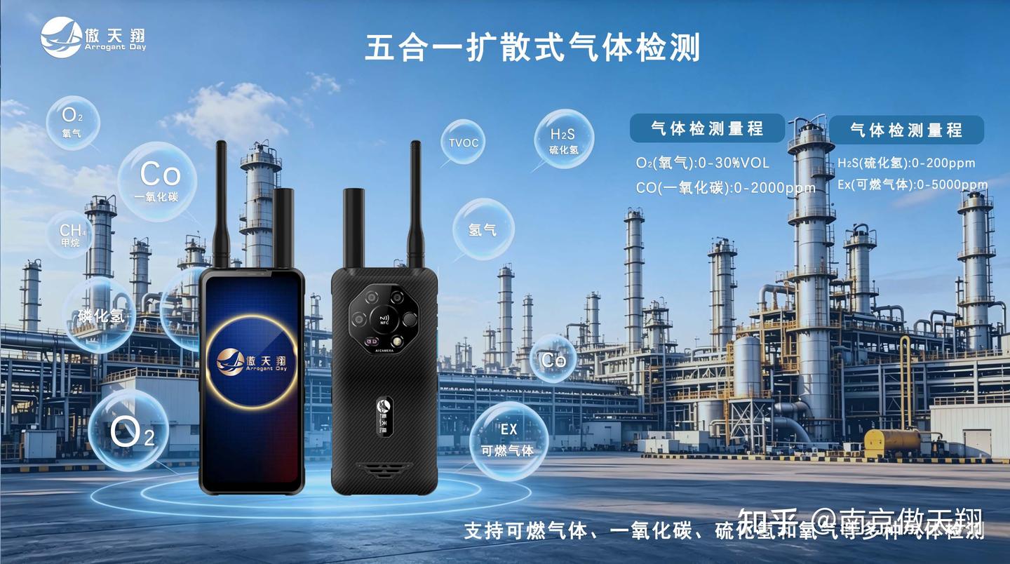 5G 深耕危气安全生产,傲天翔五合一气体检测防爆手机守护您的安全