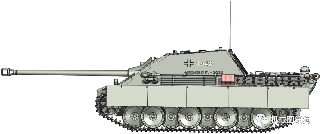 武器模型panzerv德五号中型坦克模型3d图纸xtstp格式