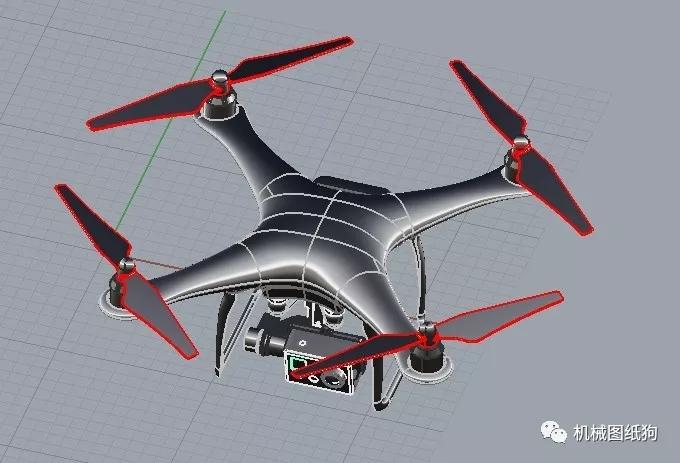 飛行模型精靈2四軸航拍飛行器3d圖紙大疆dji三維建模練習圖phantom2