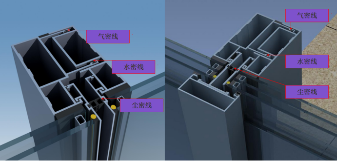 单元幕墙是运用雨幕原理进行防水的成功典范,其中单元结构采用横滑式