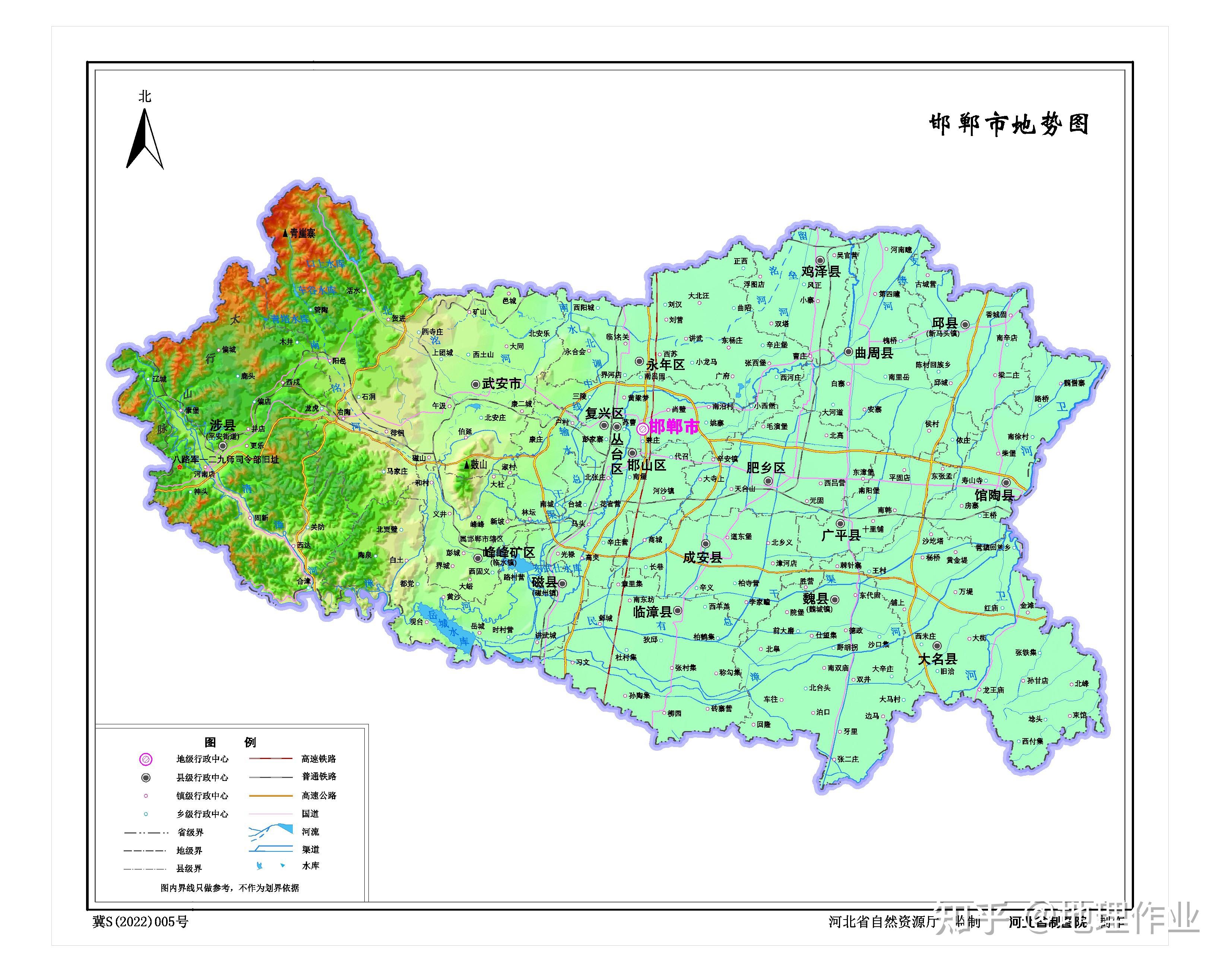 河北省地市地形水系图 - 知乎