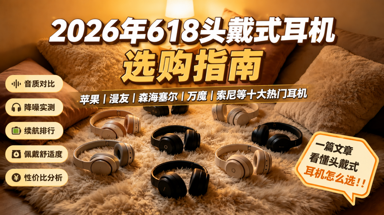 2026年618头戴式耳机选购指南:苹果、漫友、森海塞尔、万魔、索尼等十大热门头戴式耳机多维度数据分析!一篇文章看懂头戴式耳机怎么选!