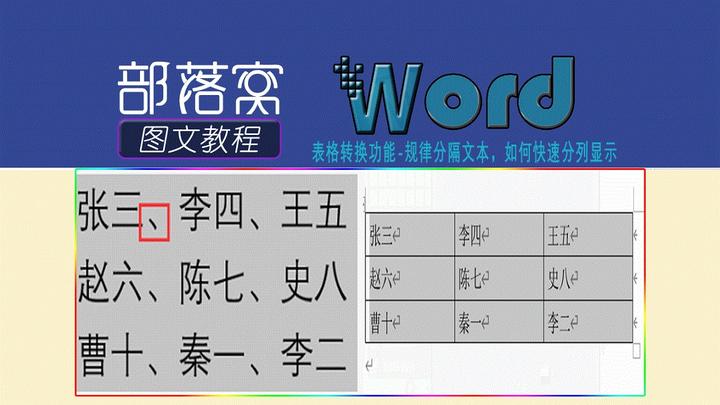 Word表格转换功能 规律分隔文本 如何快速分列显示 知乎