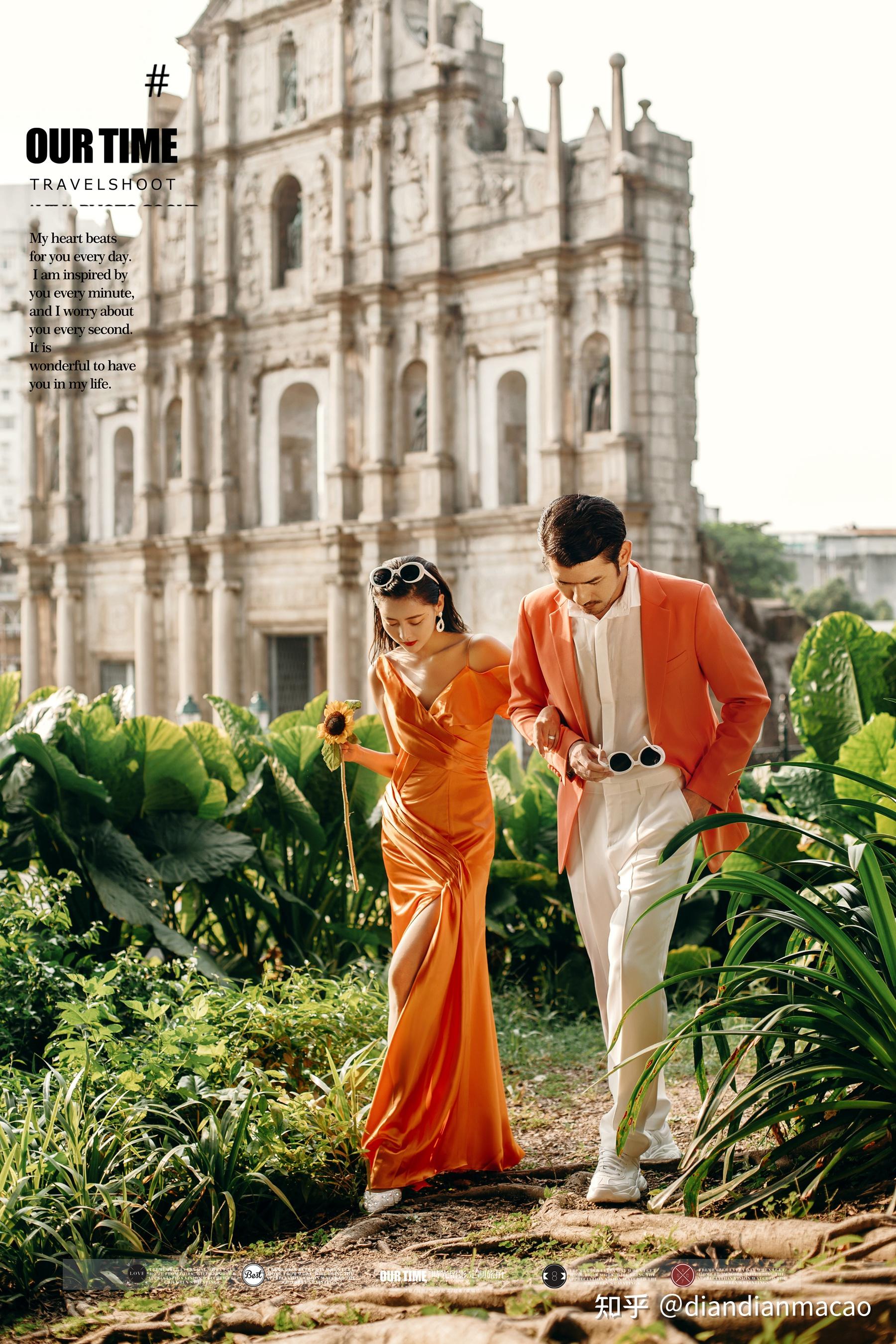 把澳门大三巴拍出电影范澳门旅拍婚纱照