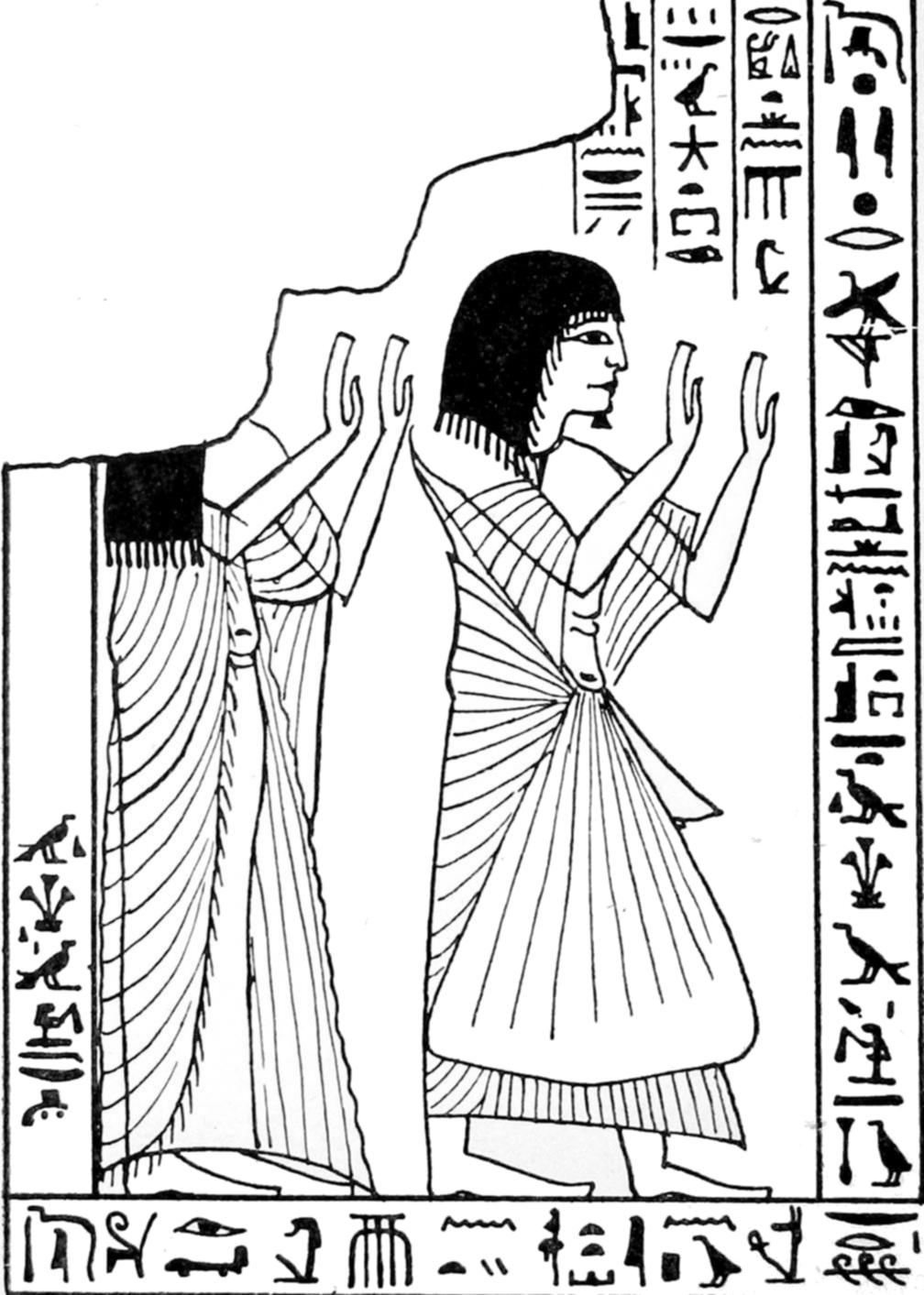 古埃及壁画黑白图片