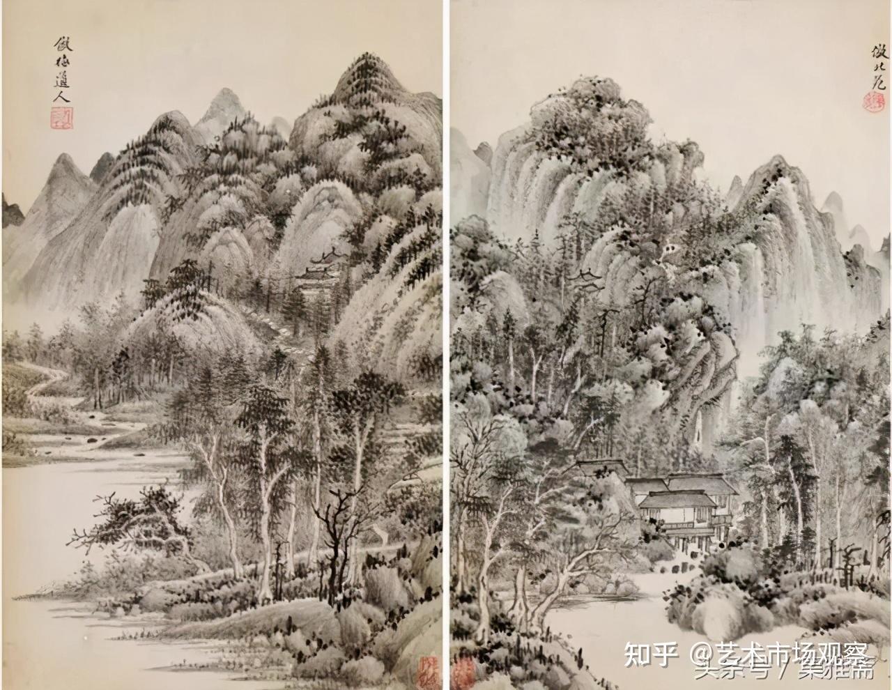 拍卖过亿的名作欣赏之王时敏《仿各家山水画册》 - 知乎