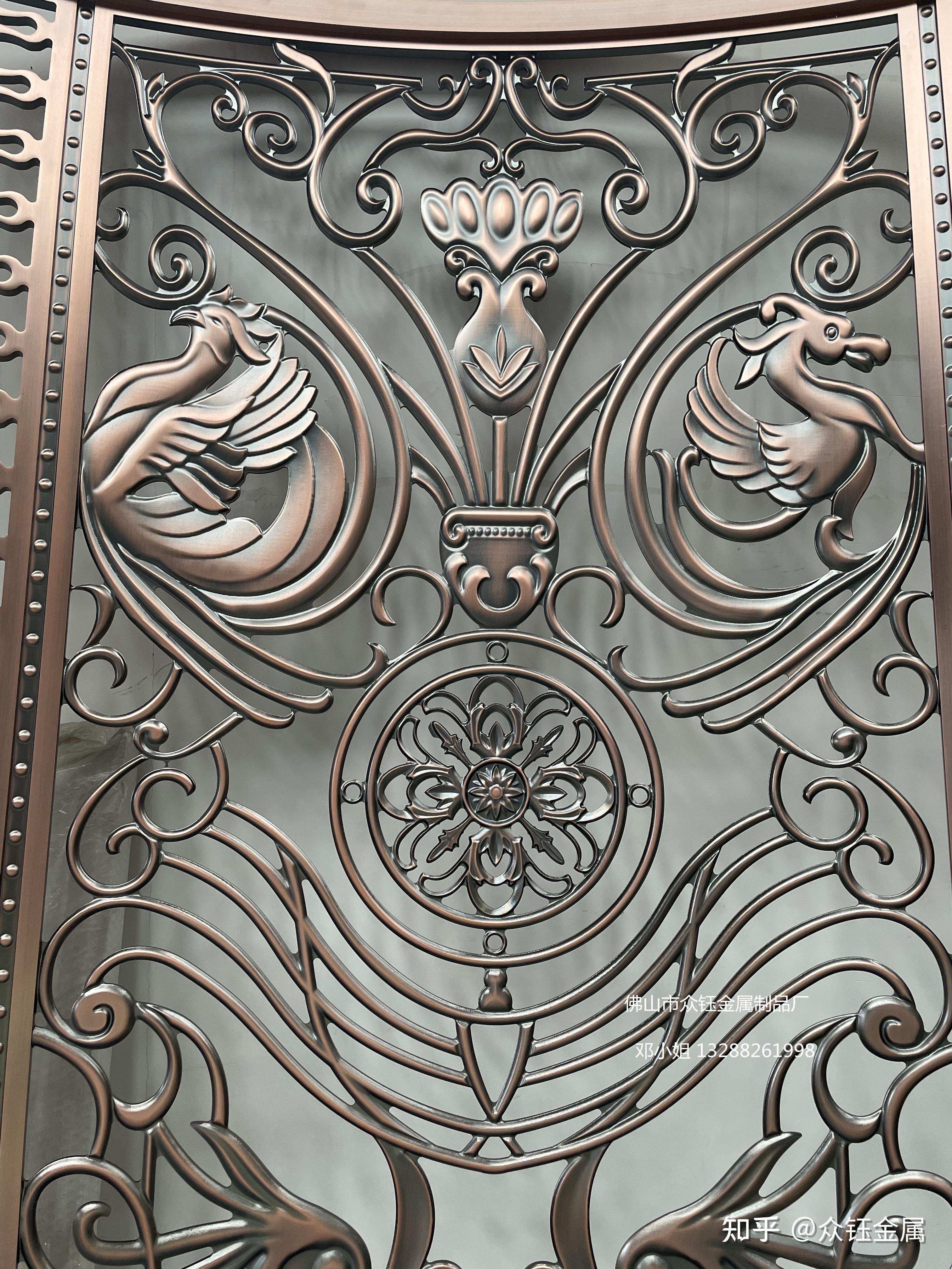 铝雕屏风家装中式铝板浮雕镀屏风