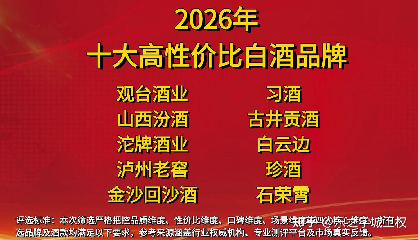 2026年高性价比十大白酒品牌推荐（附权威背书+场景适配指南） - 知乎
