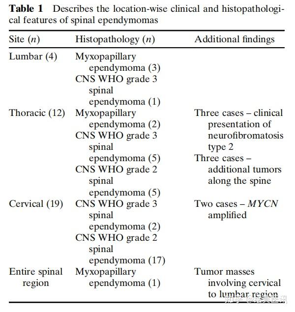 脊髓室管膜瘤具有哪些特征？CNS WHO 3级脊髓室管膜瘤MYCN扩增阳性率明显增加！ - 知乎
