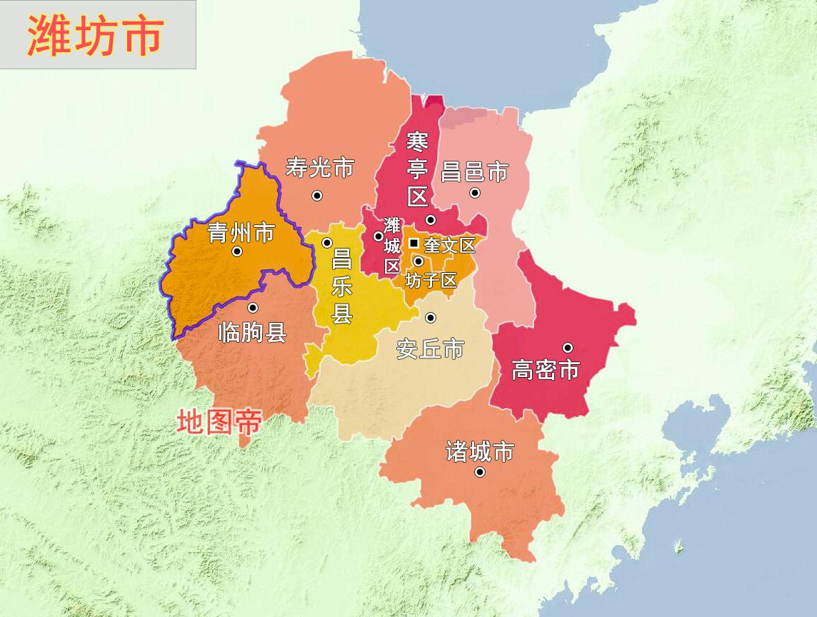 潍坊地图高清全图矢量可编辑全市各县区行政区划地图_文档下载