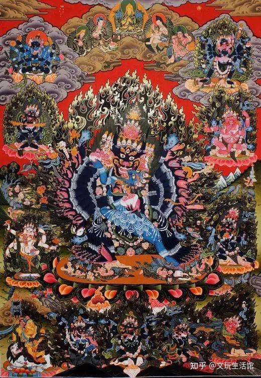 局部解析唐卡中的护法在藏传佛教神袛中,除了佛,菩萨