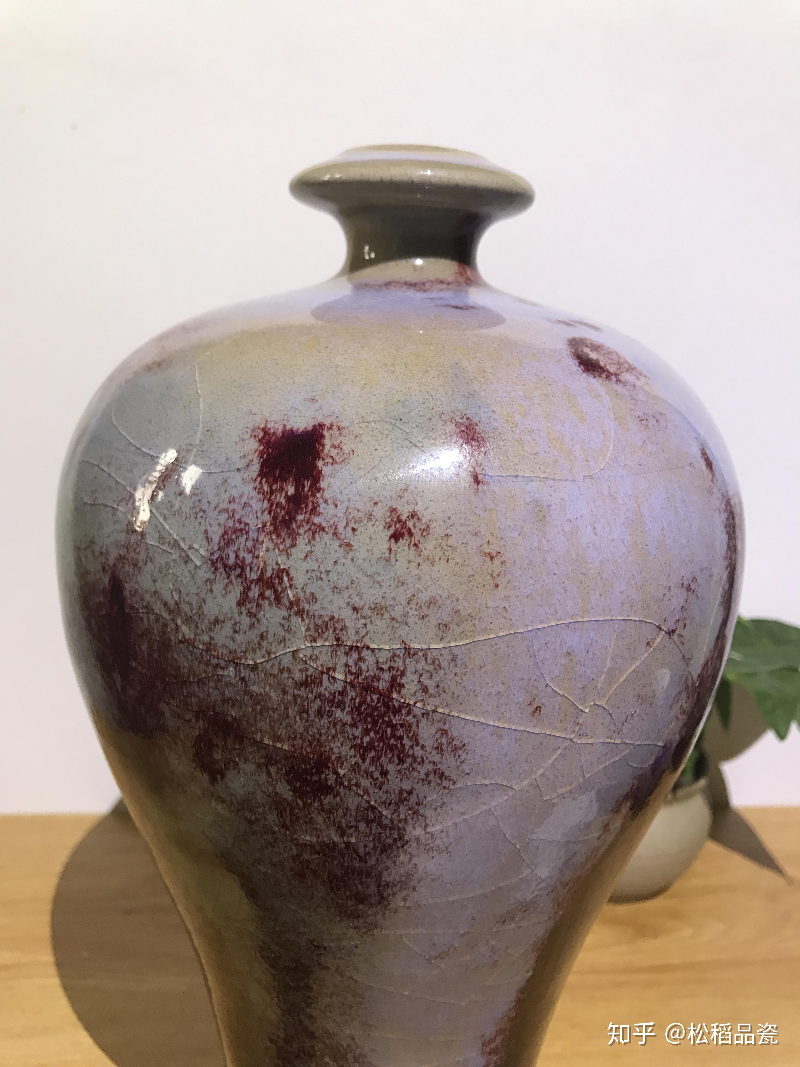 钧瓷窑变徐悲鸿奔马图梅瓶