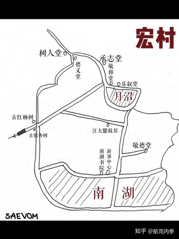 宏村牛形村简图图片