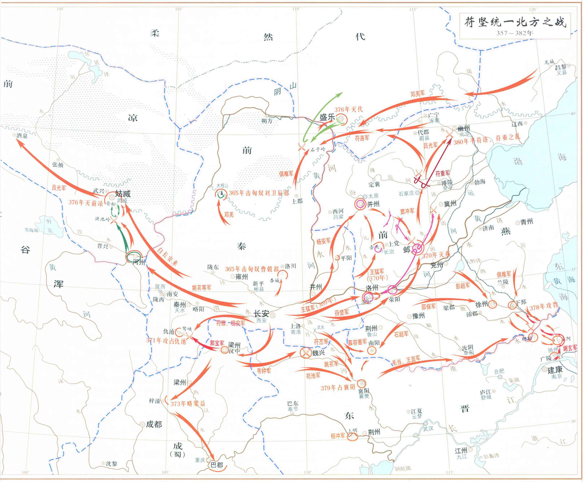 淝水之战作战示意图图片