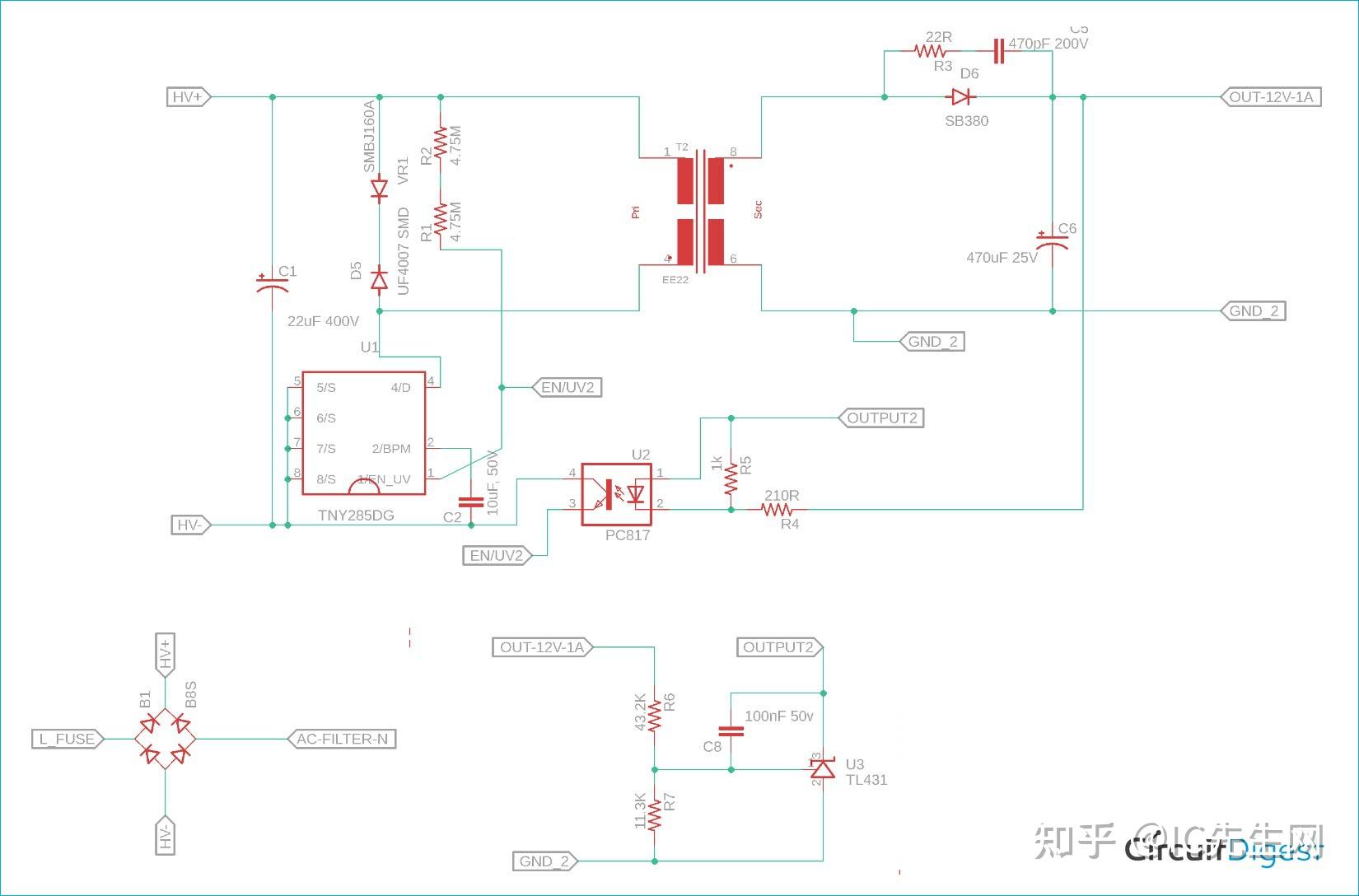 AC转DC 12V LED灯条驱动电路演示 - 知乎