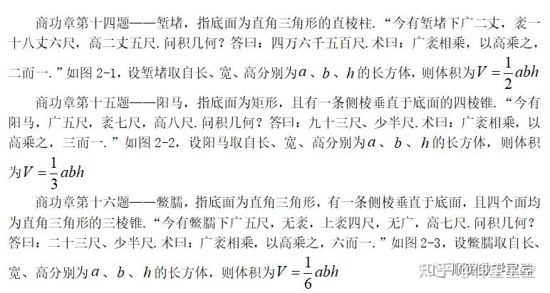 阳马,鳖臑,堑堵,刍童,羡除,刍甍体积算法
